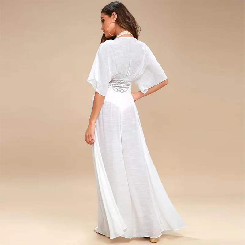 Carried Away Off-White Embroidered Maxi Cardigan #Embroidered