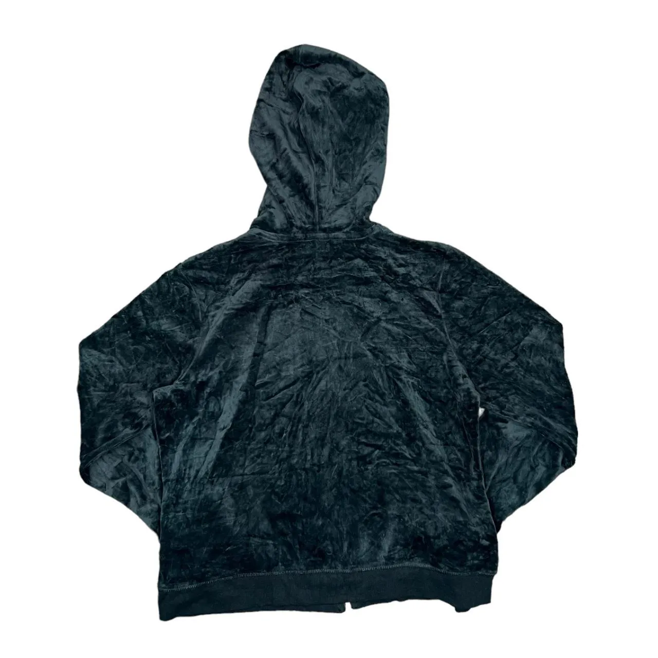 CHADWICKS Y2K Classic Basic Essential Velvet Velour Zip Hooded Tracksuit Top
