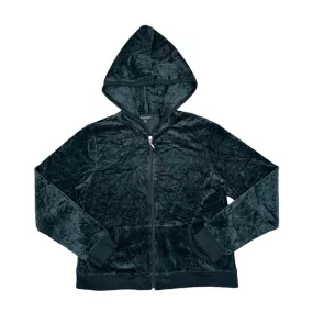 CHADWICKS Y2K Classic Basic Essential Velvet Velour Zip Hooded Tracksuit Top