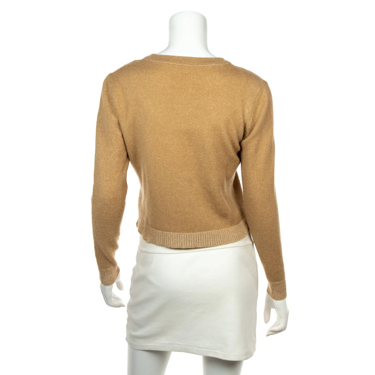 Chanel Beige Cashmere Logo Cardigan Size S | US 4 | FR 36