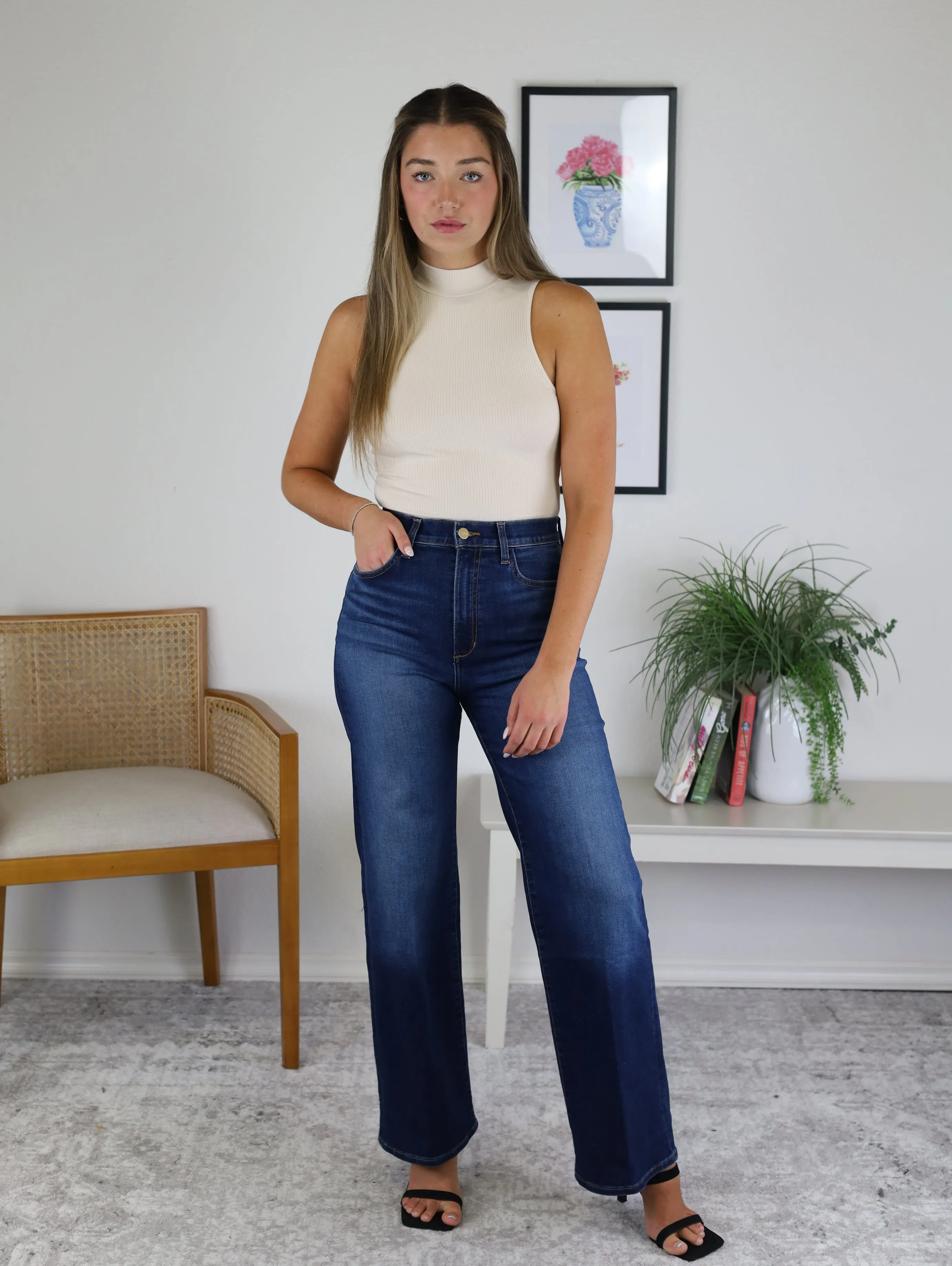 Christine Ribbed Neck Neck Bodysuit - Ecru - Sale