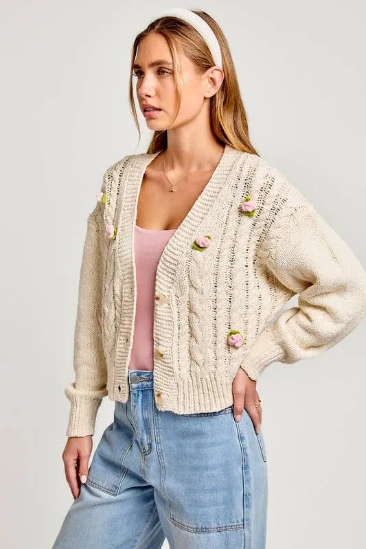Claire Rose Knitted Sweater Cardigan