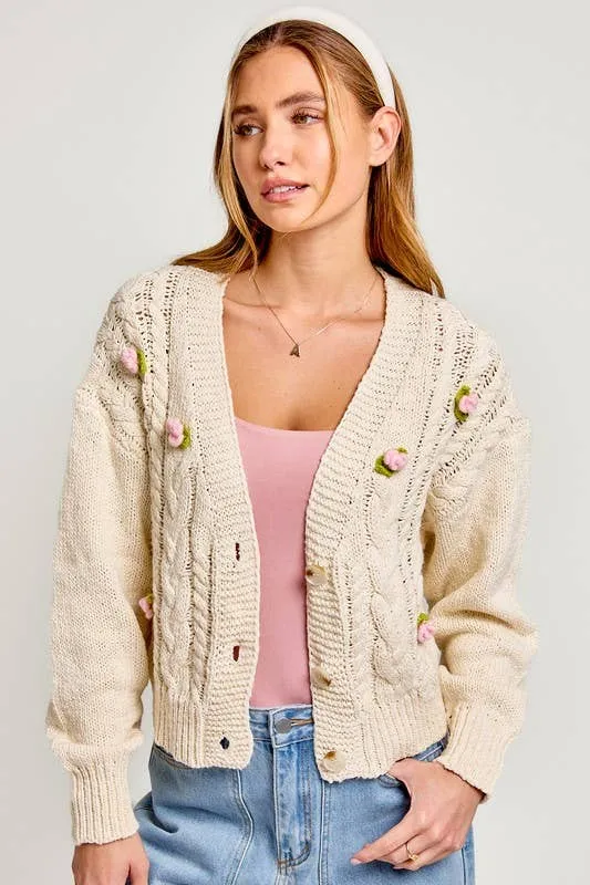 Claire Rose Knitted Sweater Cardigan