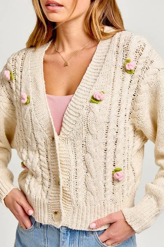 Claire Rose Knitted Sweater Cardigan