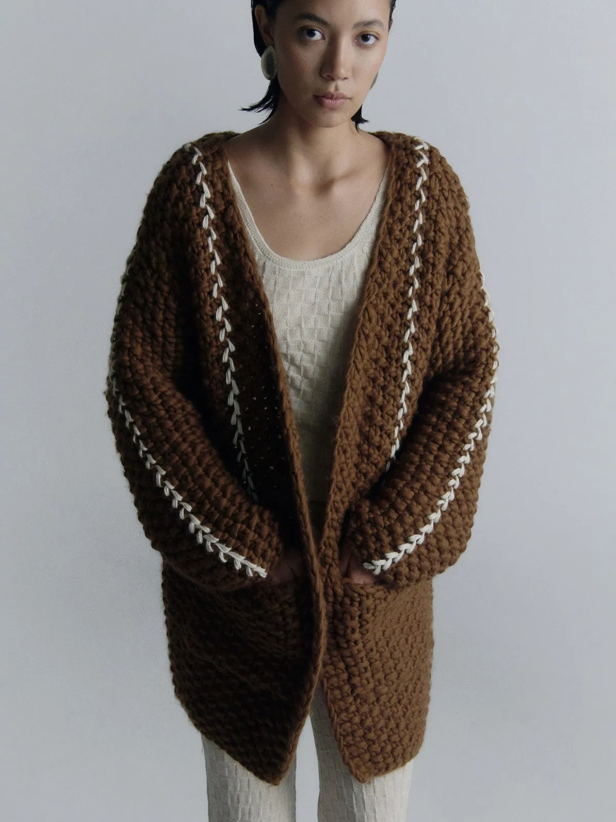 Cocoon Maxi Cardigan | Brown