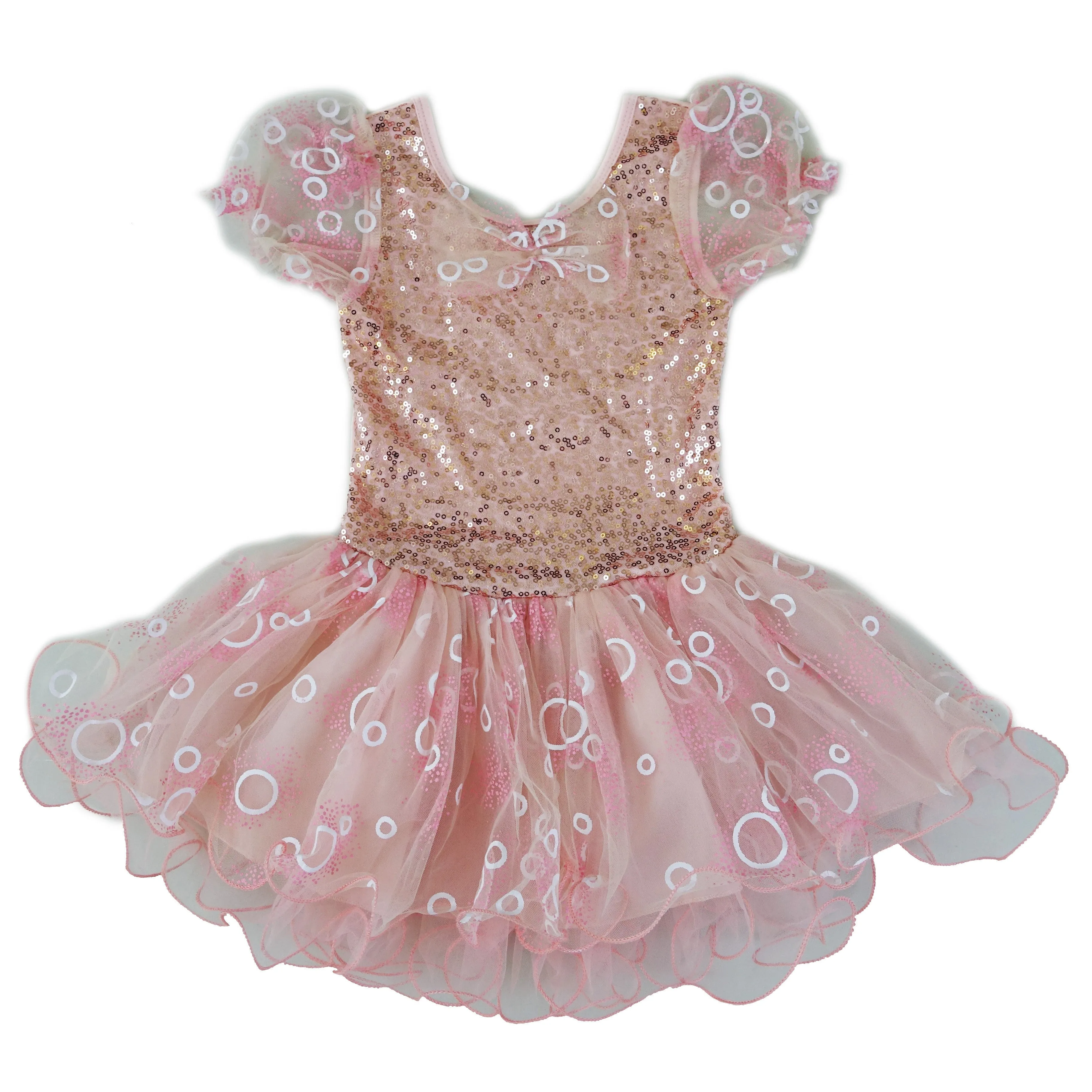 Coral Sequins Short Sleeve Dress