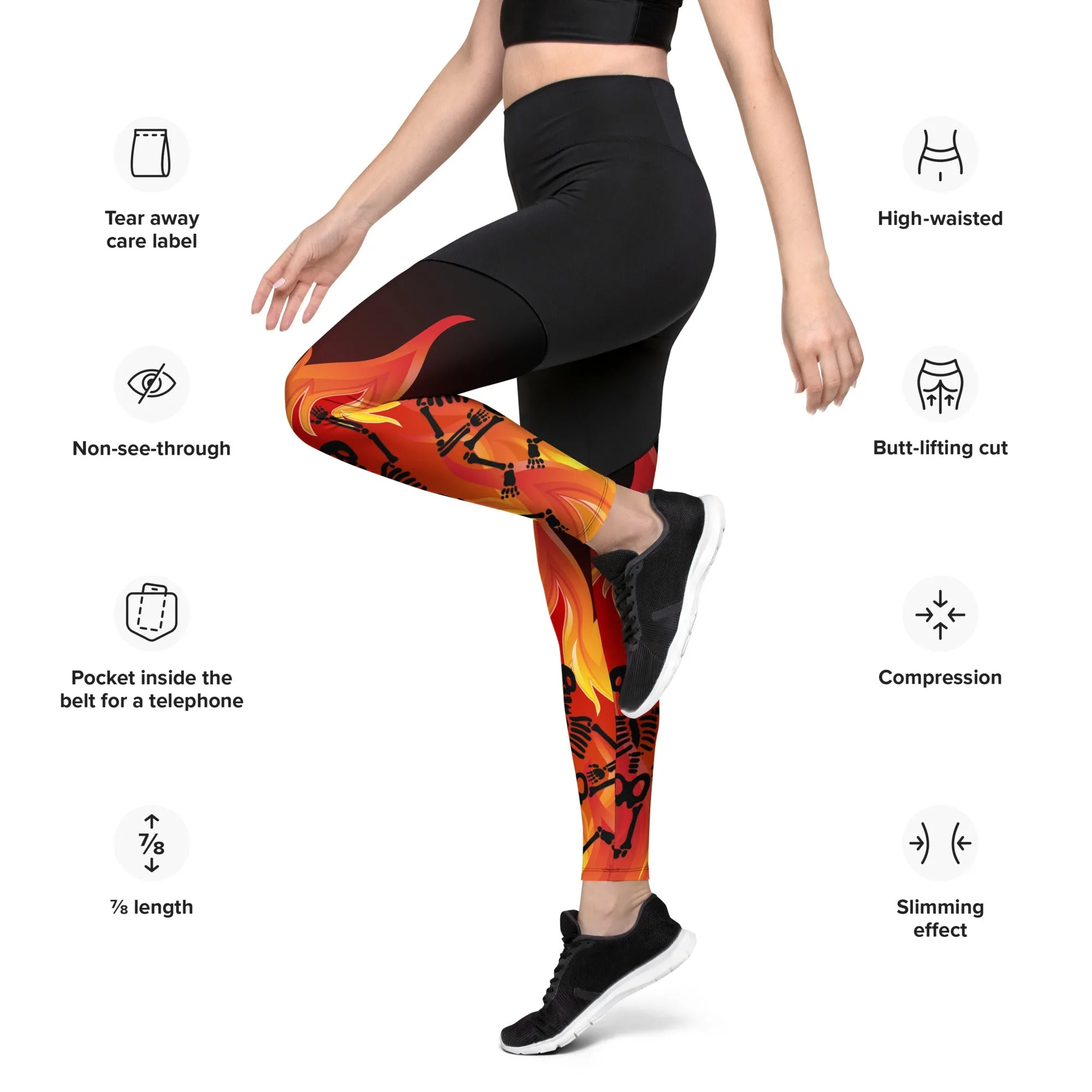 Crimson Inferno Compression Leggings
