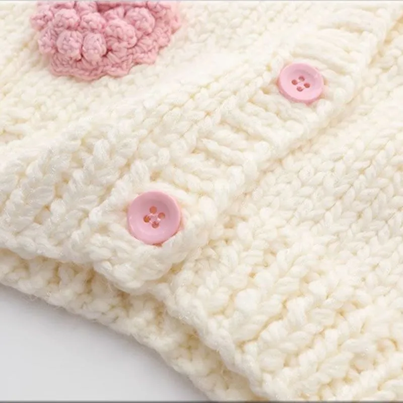 Cute Kawaii Chunky Cable Strawberry Cardigan Sweater