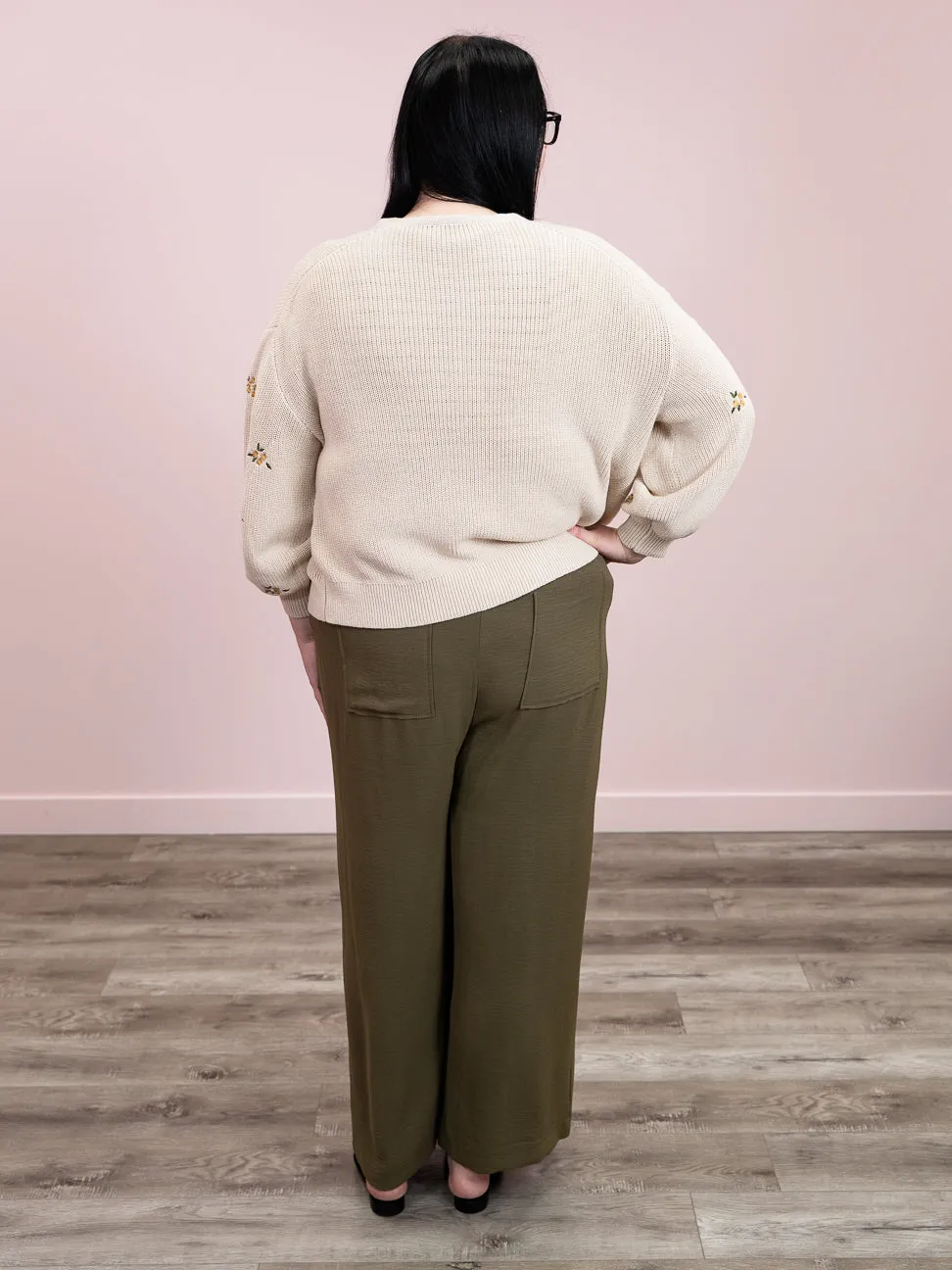 DEX | Airy Embroidered Cardigan | Natural