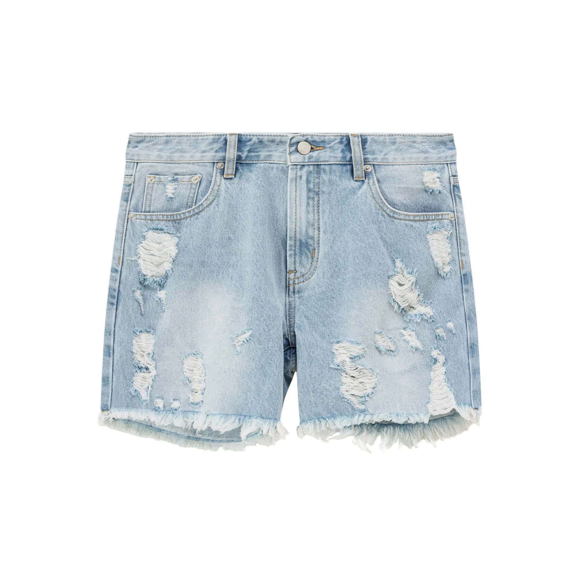 Distressed Denim Shorts
