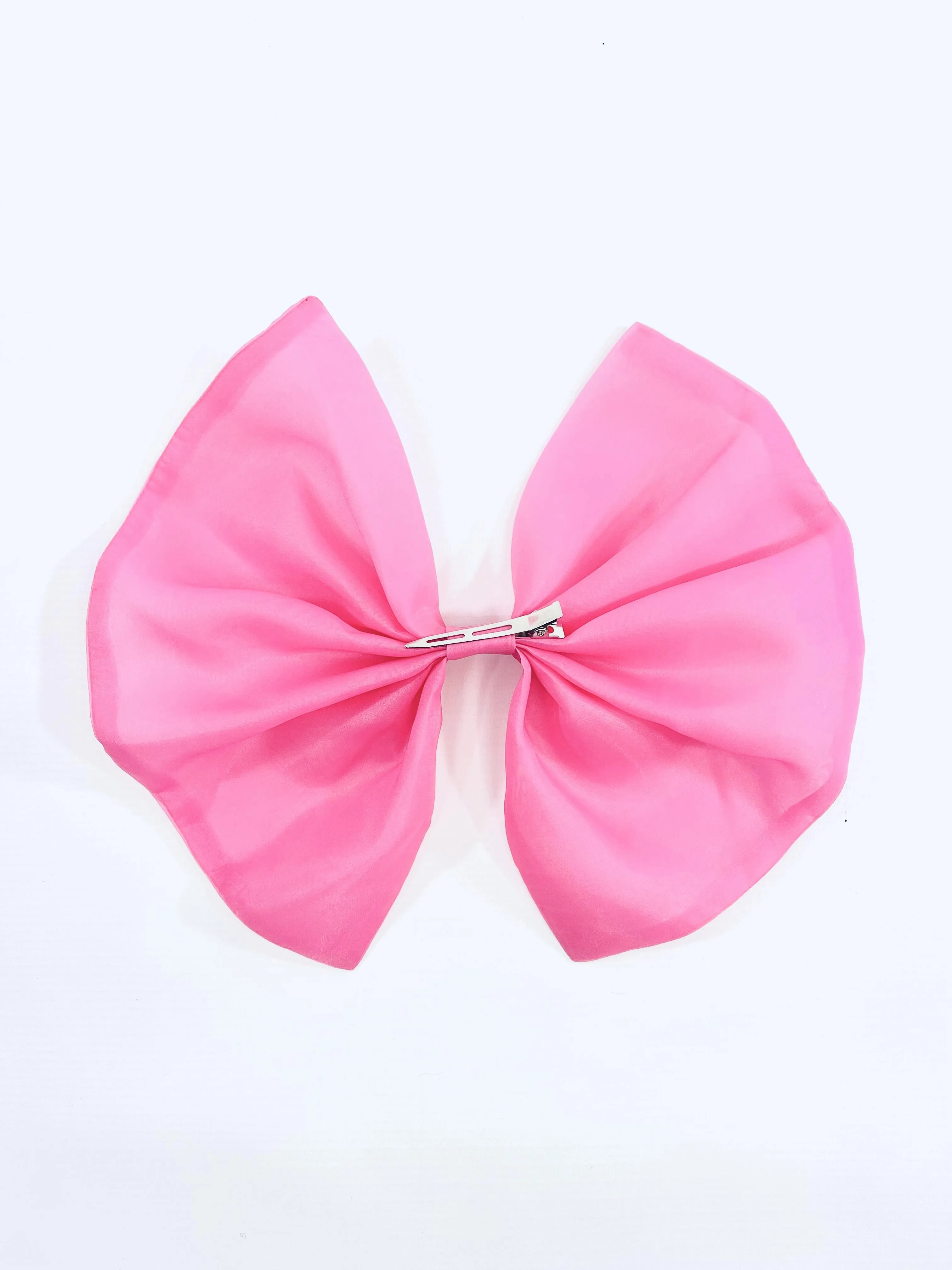 DOLLY PINK PLEASE! BIG ORGANZA HAIR BOW Aurora Bubblegum pink