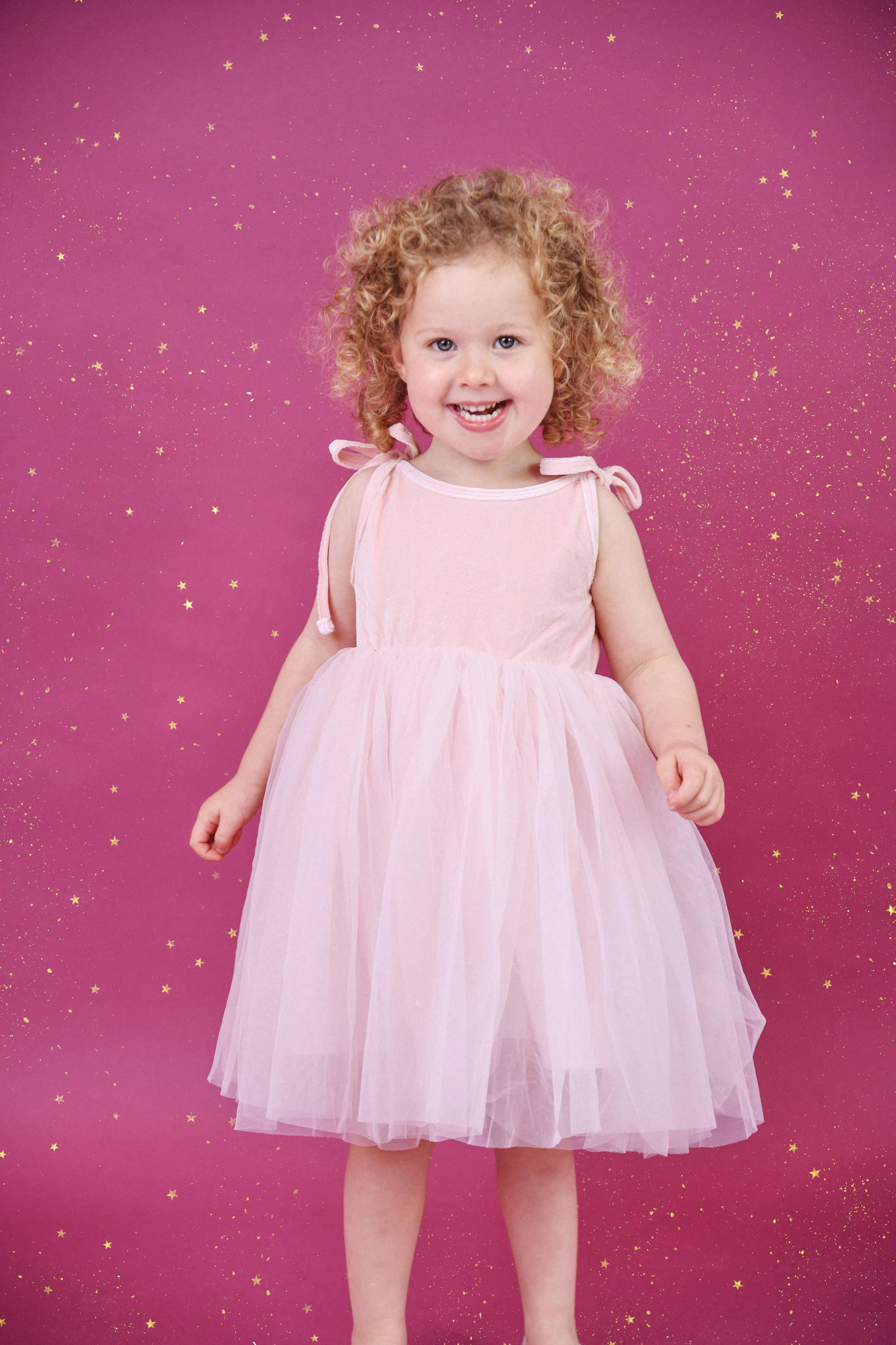 DOLLY UNIVERSE VELVET COSMIC STRINGS TUTU DRESS pink