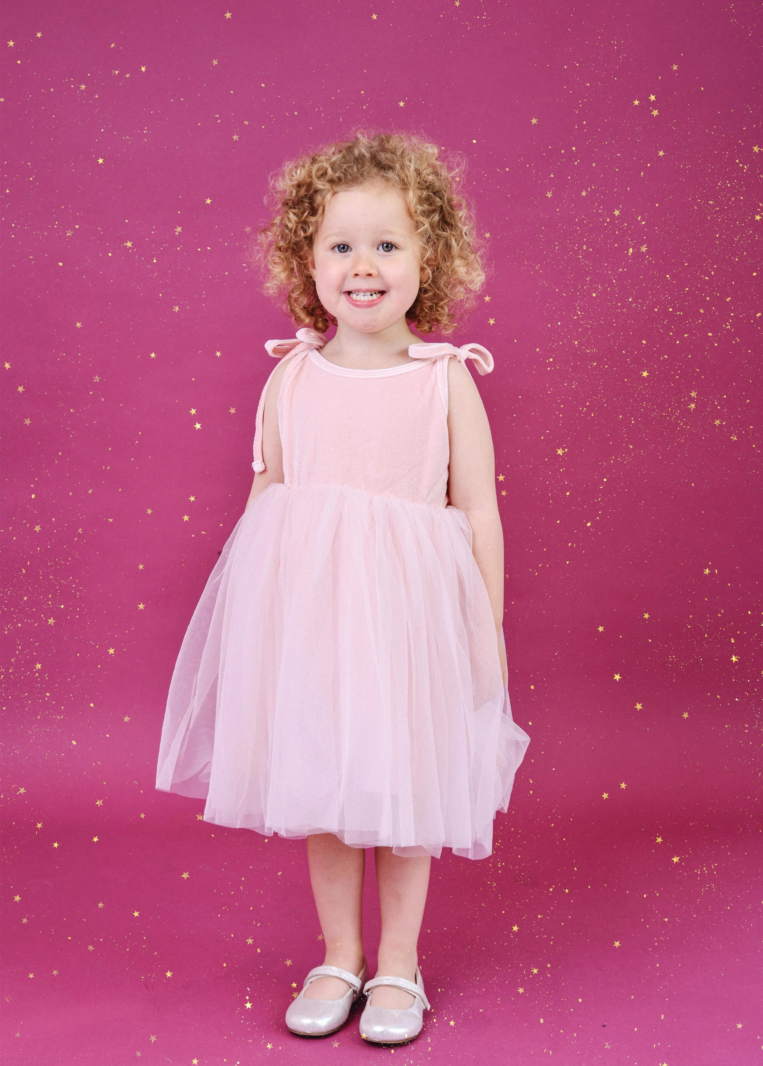 DOLLY UNIVERSE VELVET COSMIC STRINGS TUTU DRESS pink