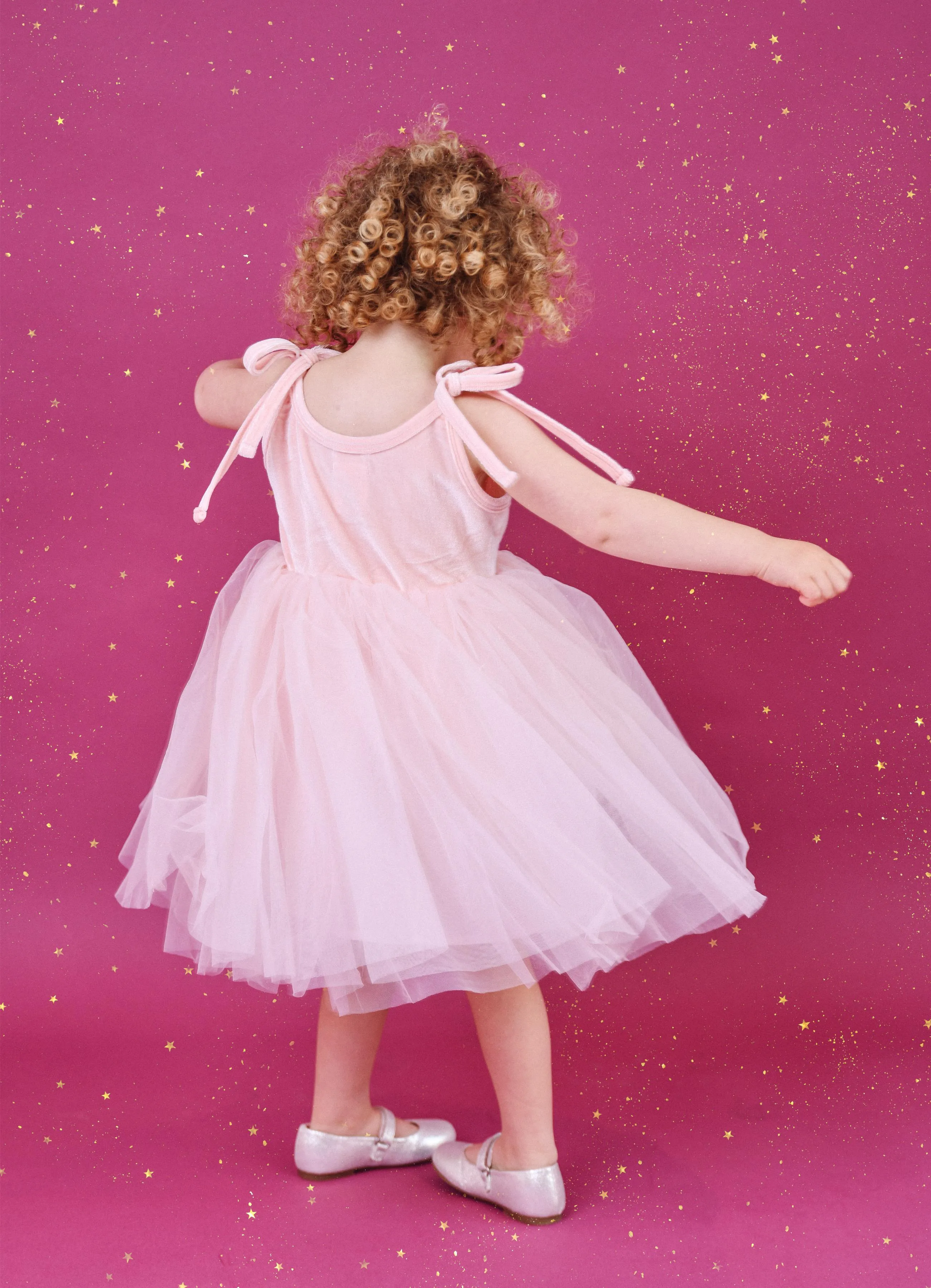 DOLLY UNIVERSE VELVET COSMIC STRINGS TUTU DRESS pink