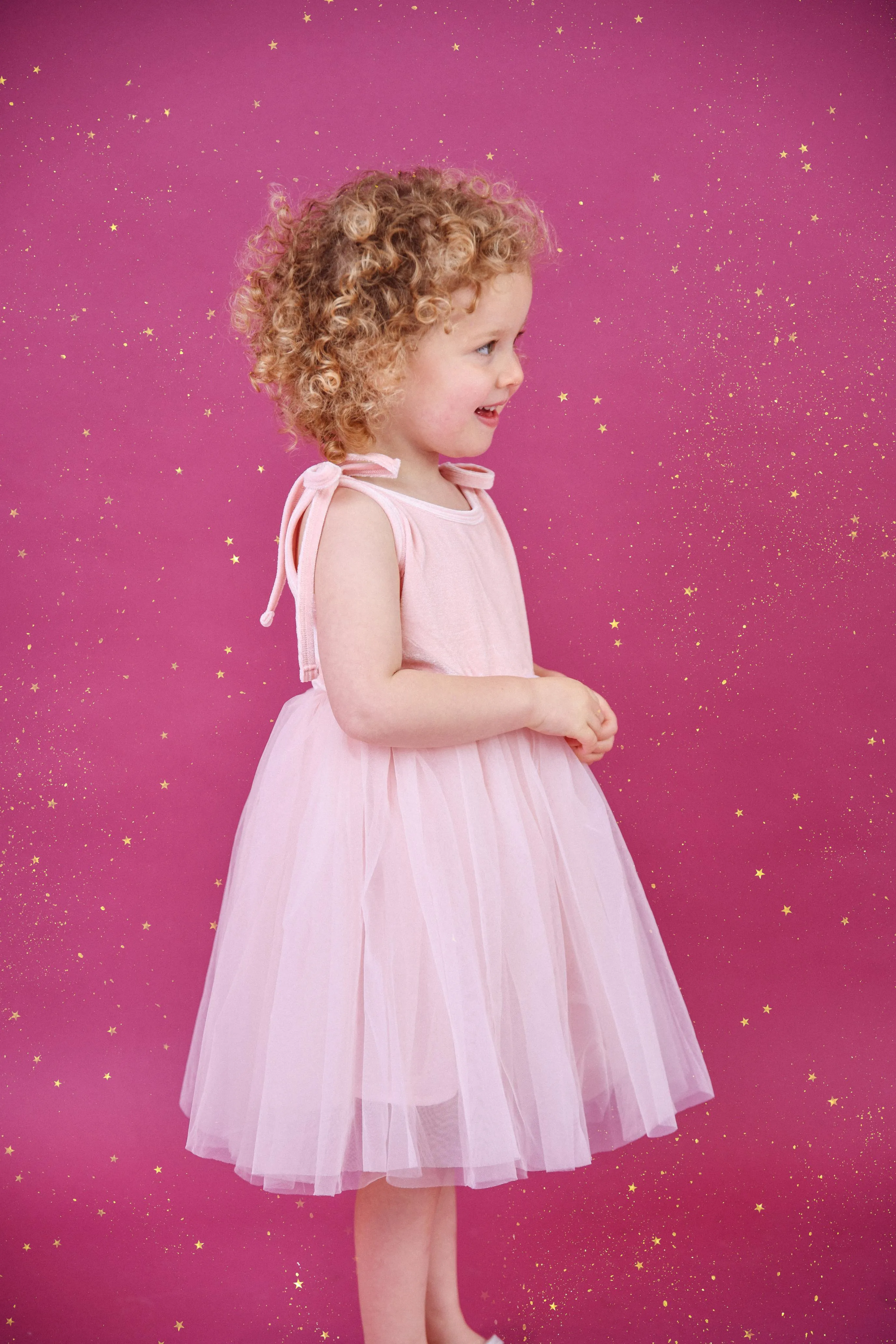 DOLLY UNIVERSE VELVET COSMIC STRINGS TUTU DRESS pink