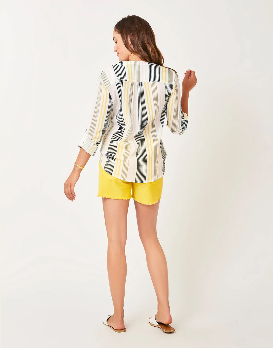 Dylan Gauze Shirt: Multistripe - FINAL SALE