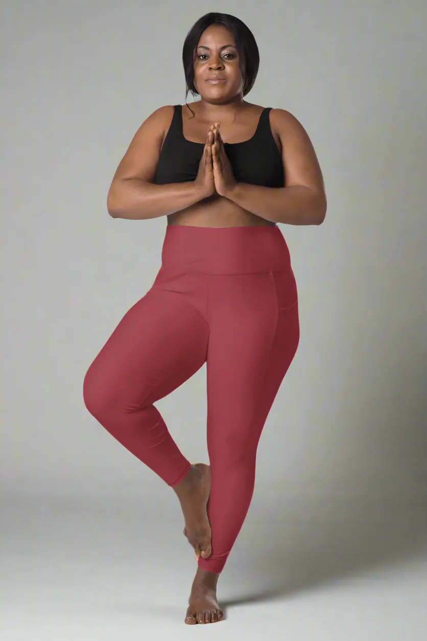 Eco-friendly Pocket Leggings for Women | 2XS-6XL | Sustainable Activewear | Fall Scarlet