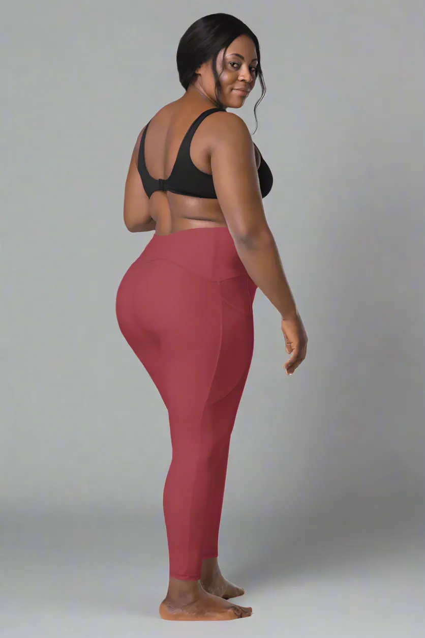 Eco-friendly Pocket Leggings for Women | 2XS-6XL | Sustainable Activewear | Fall Scarlet