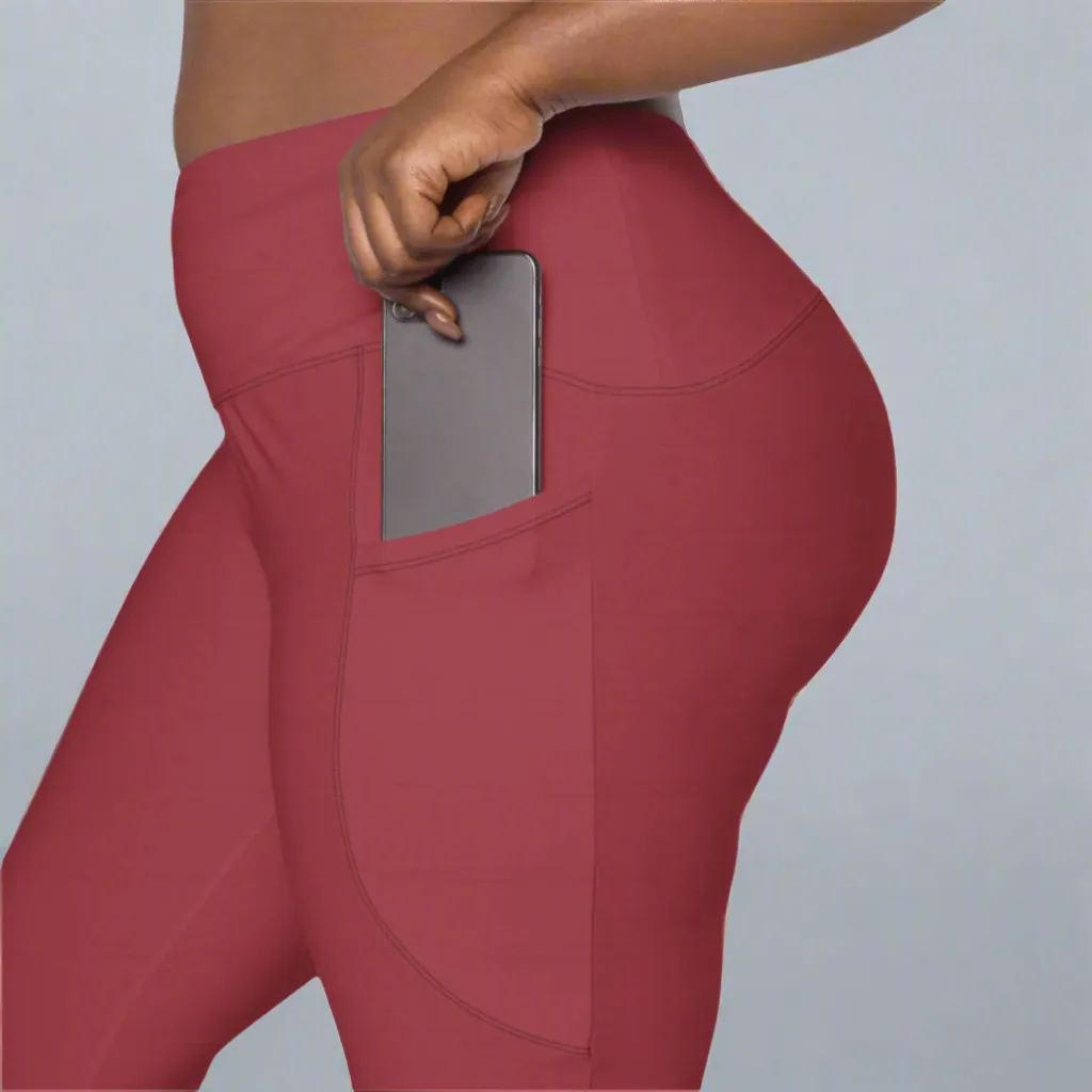 Eco-friendly Pocket Leggings for Women | 2XS-6XL | Sustainable Activewear | Fall Scarlet