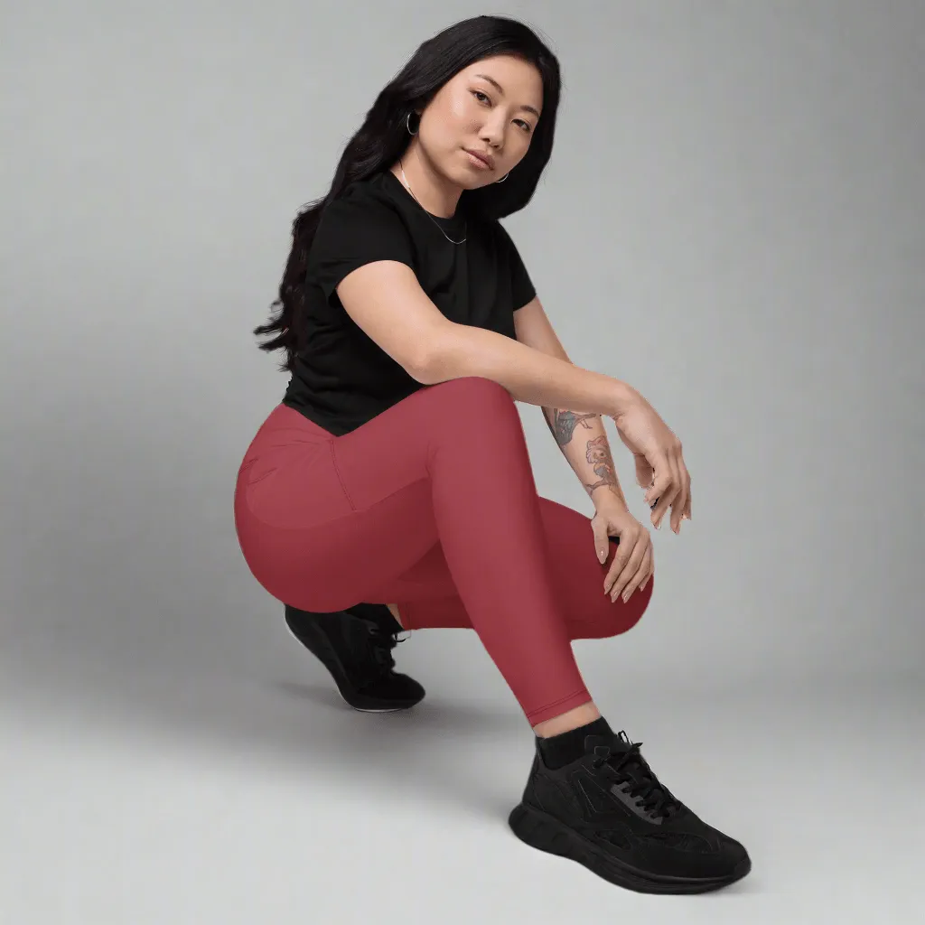 Eco-friendly Pocket Leggings for Women | 2XS-6XL | Sustainable Activewear | Fall Scarlet