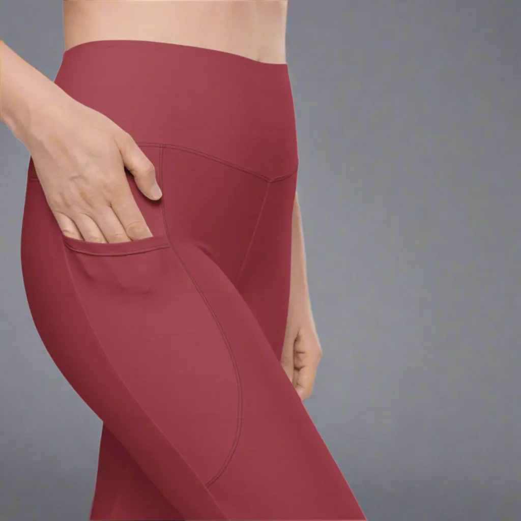 Eco-friendly Pocket Leggings for Women | 2XS-6XL | Sustainable Activewear | Fall Scarlet
