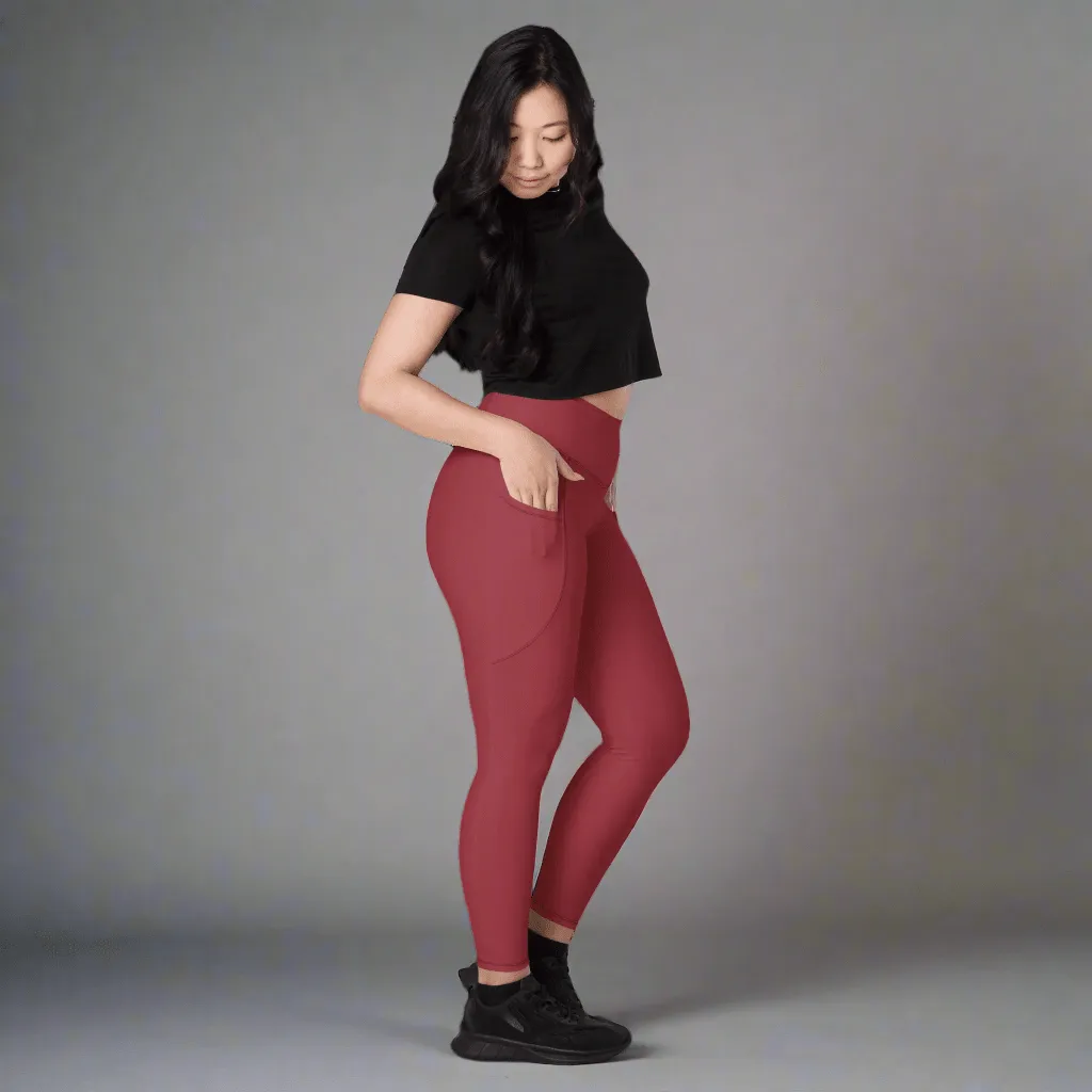 Eco-friendly Pocket Leggings for Women | 2XS-6XL | Sustainable Activewear | Fall Scarlet