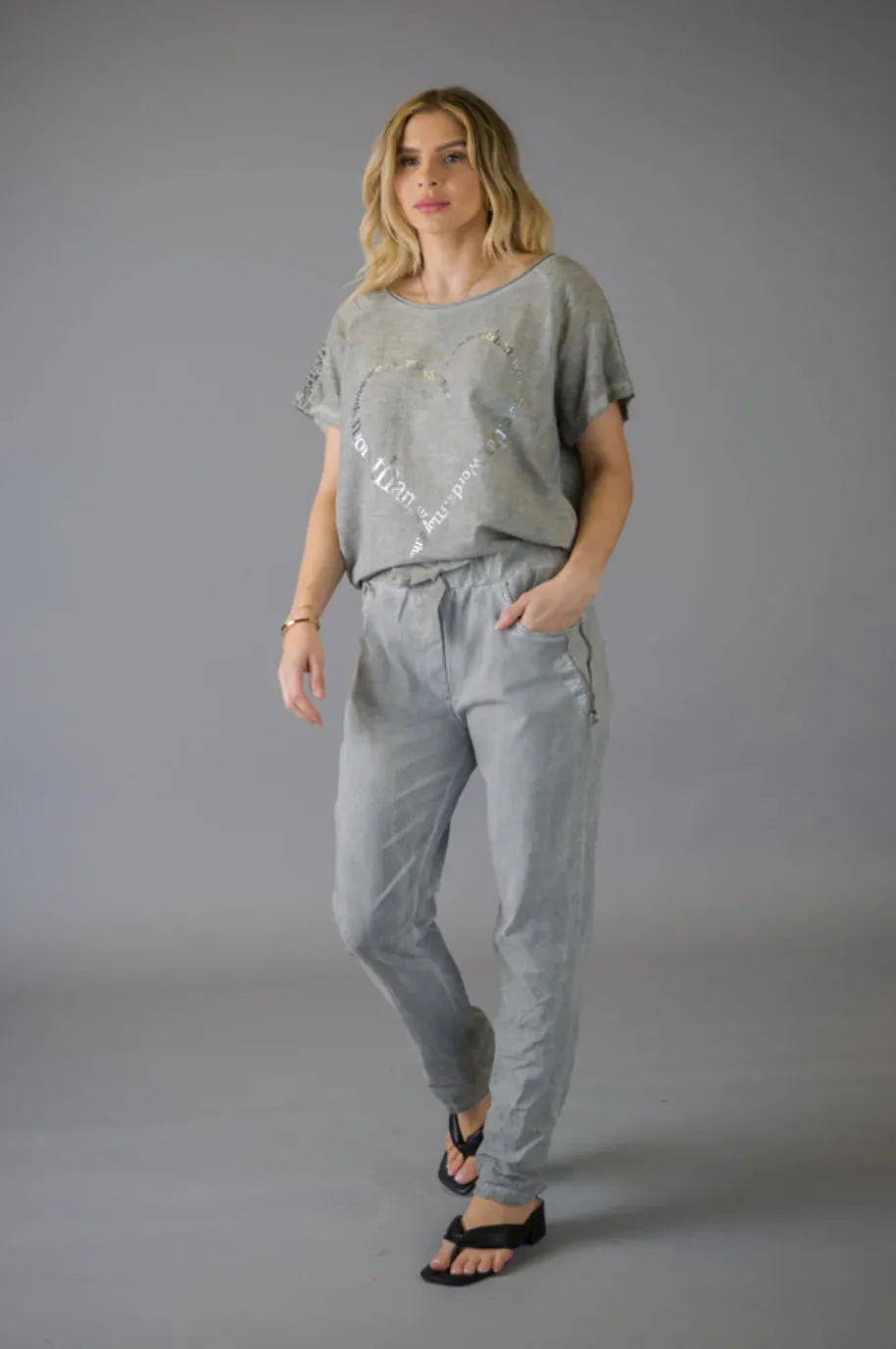 Elissia CM22737 Grey Stretch Pants