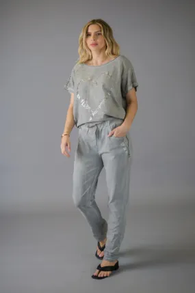 Elissia CM22737 Grey Stretch Pants