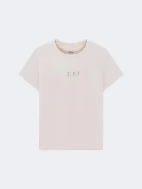 Erke Crew Women Training T-Shirt Seashell Pink