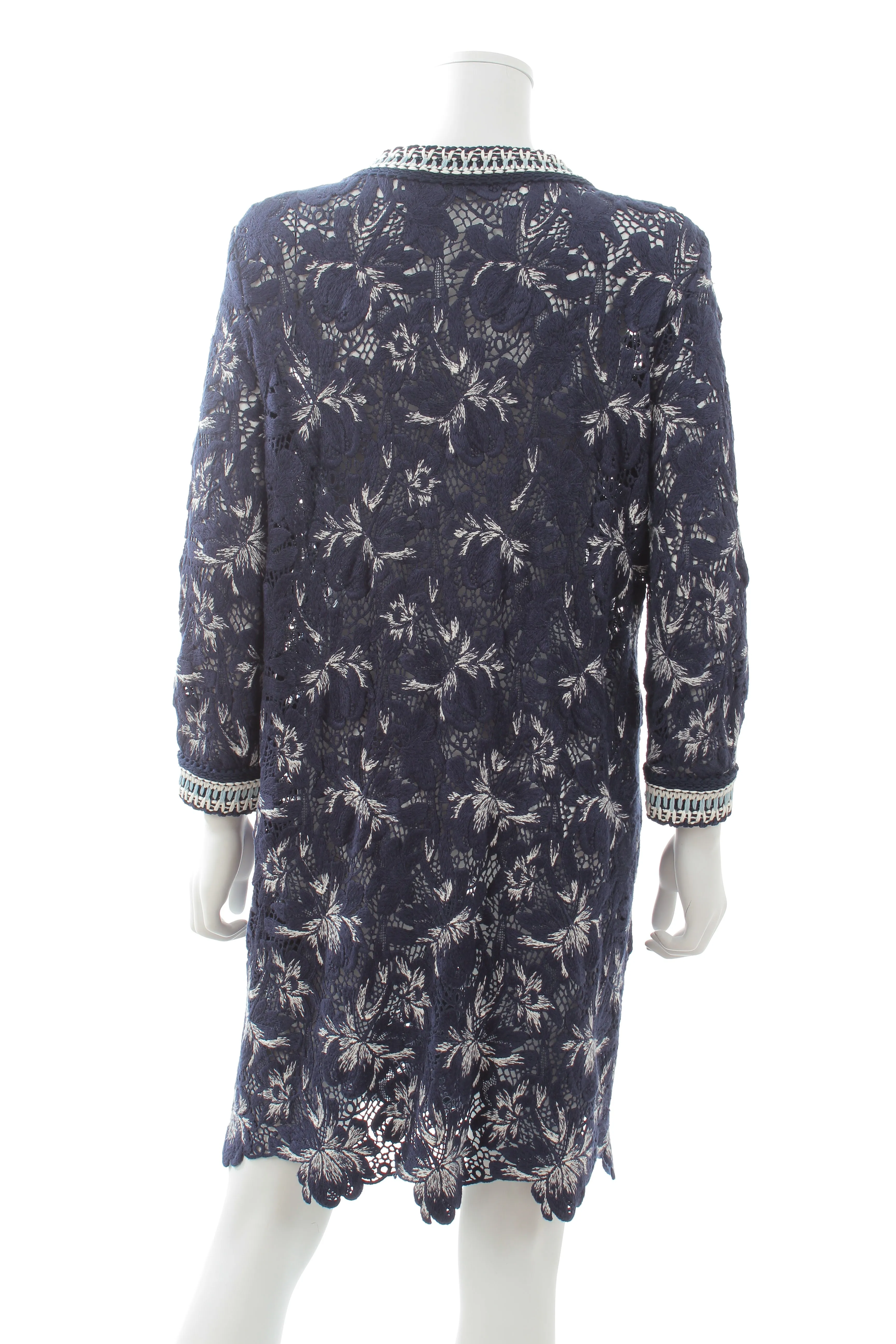 Ermanno Scervino Embroidered Crochet Knit Cardigan
