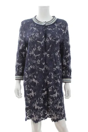 Ermanno Scervino Embroidered Crochet Knit Cardigan