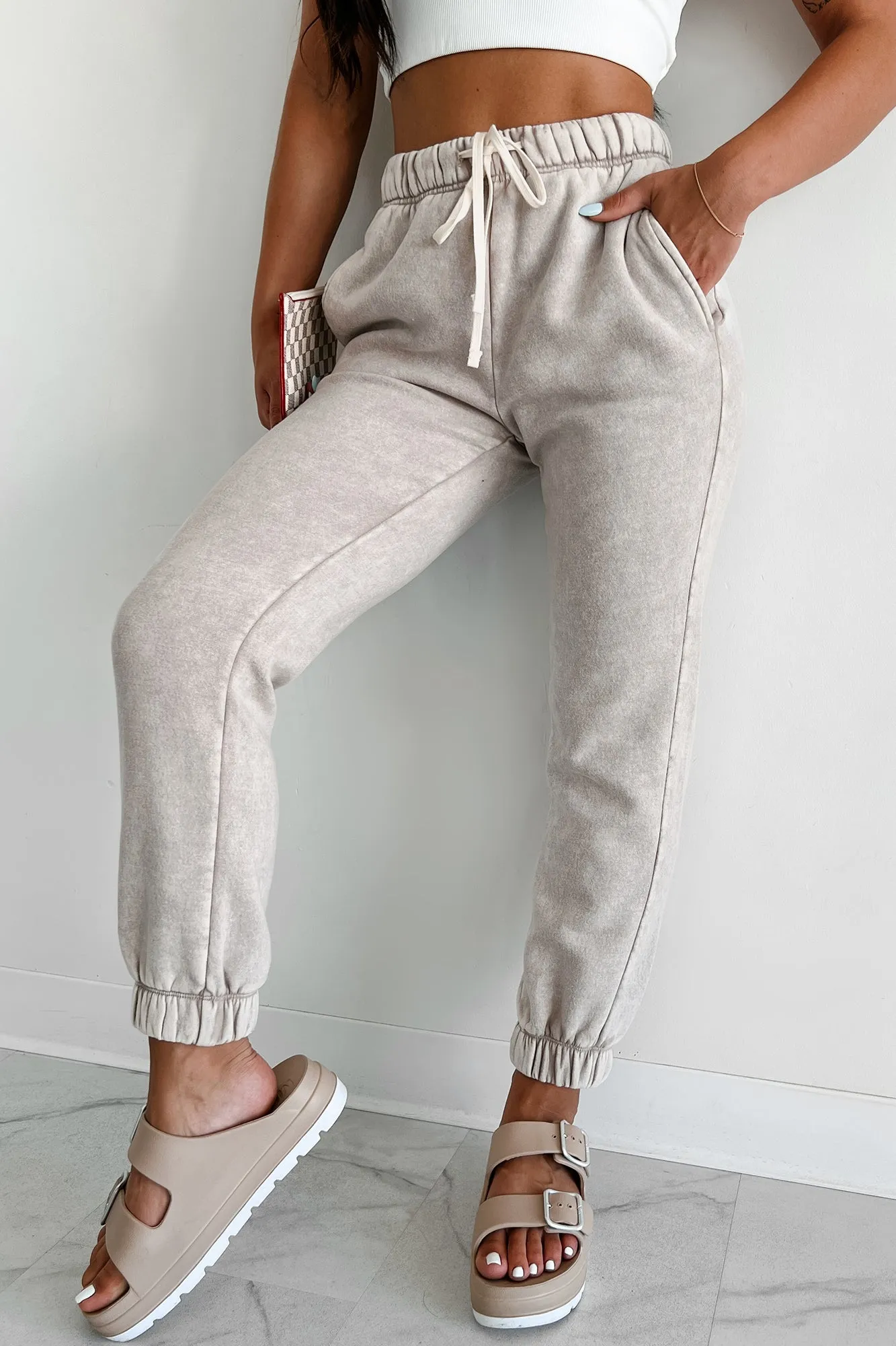 Finnegan Zenana Acid Wash Jogger Sweatpants (Ash Mocha)