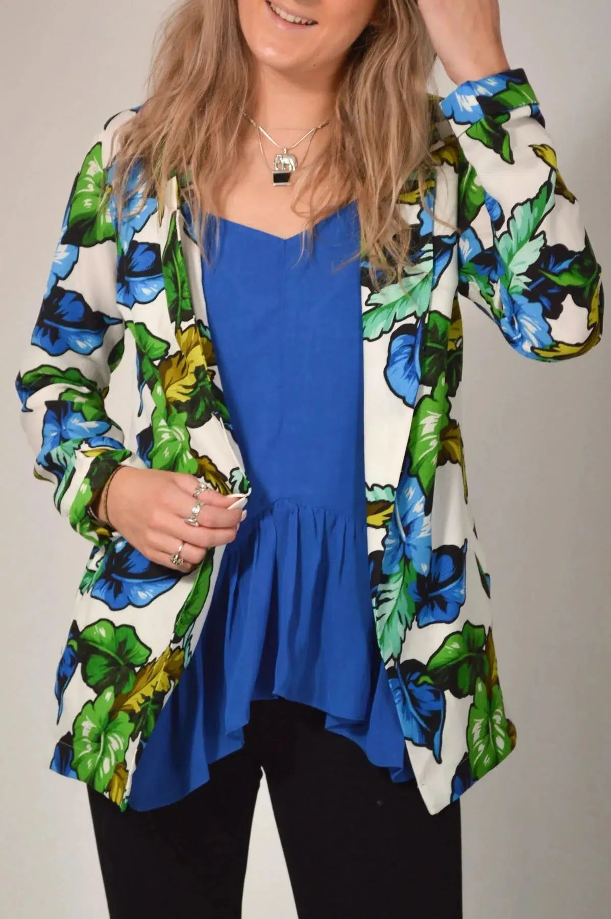 Floral Long Unlined Jacket