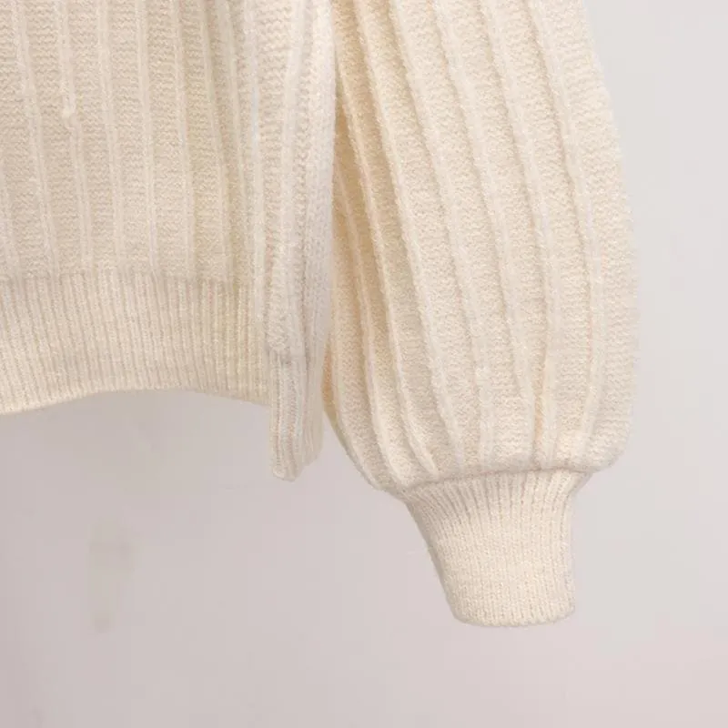 Flower Embroidered Knitted Cardigan