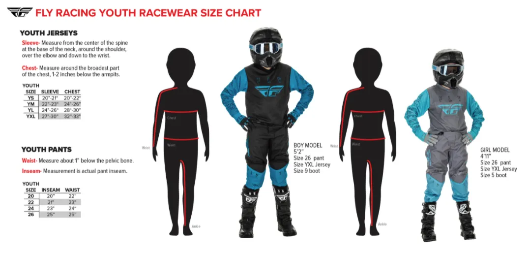 Fly 2022 Kinetic Rebel Youth Motorcross Jersey (Black/White)