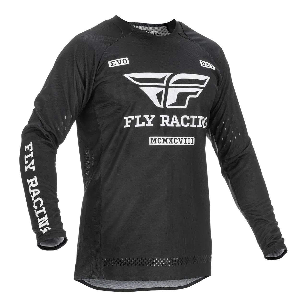 Fly Racing 2022 Evolution DST Adult Motocross Jersey (Black/White)