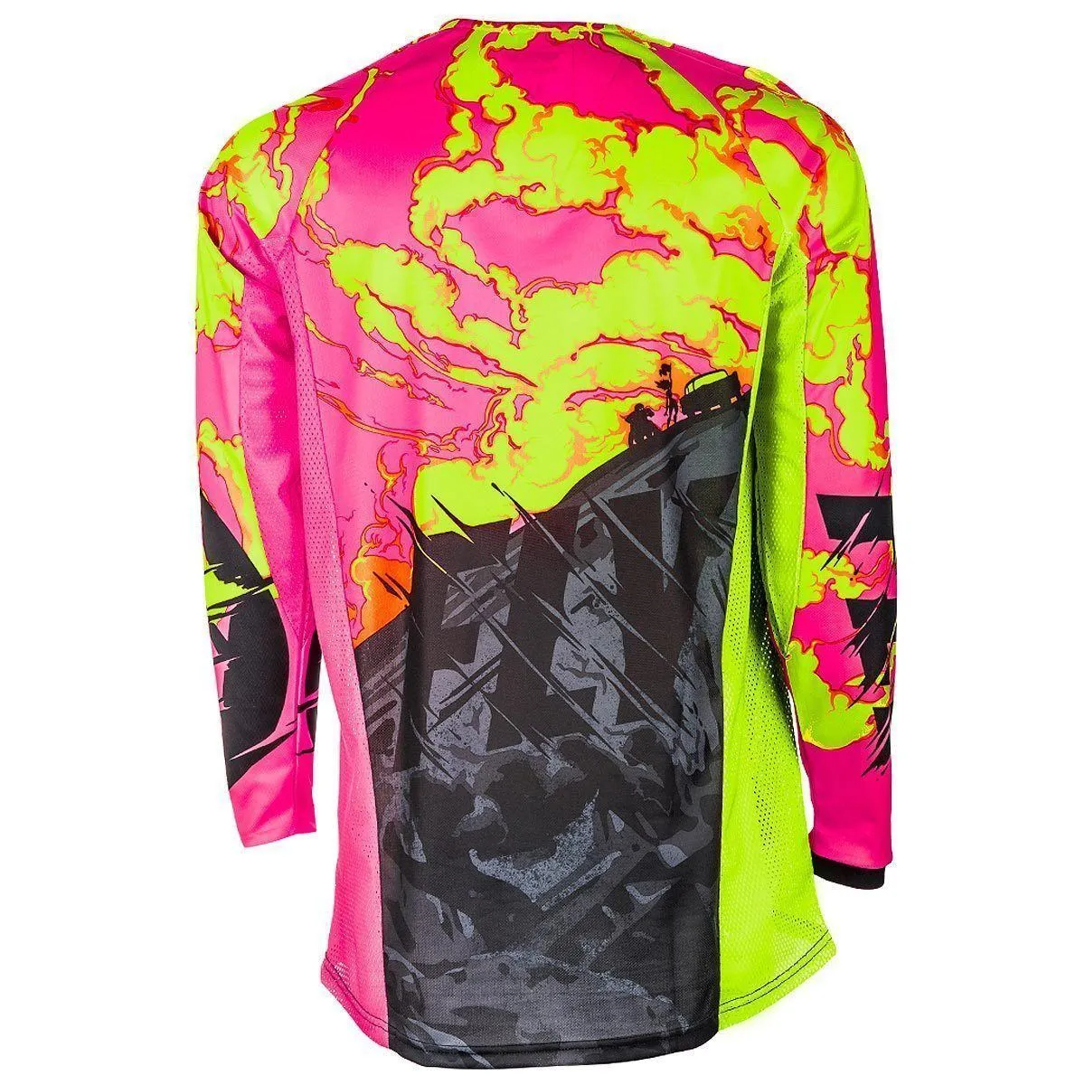 Fly Racing Kinetic Outlaw Men's Black/Neon Pink/Hi-Viz Yellow Motocross Jersey