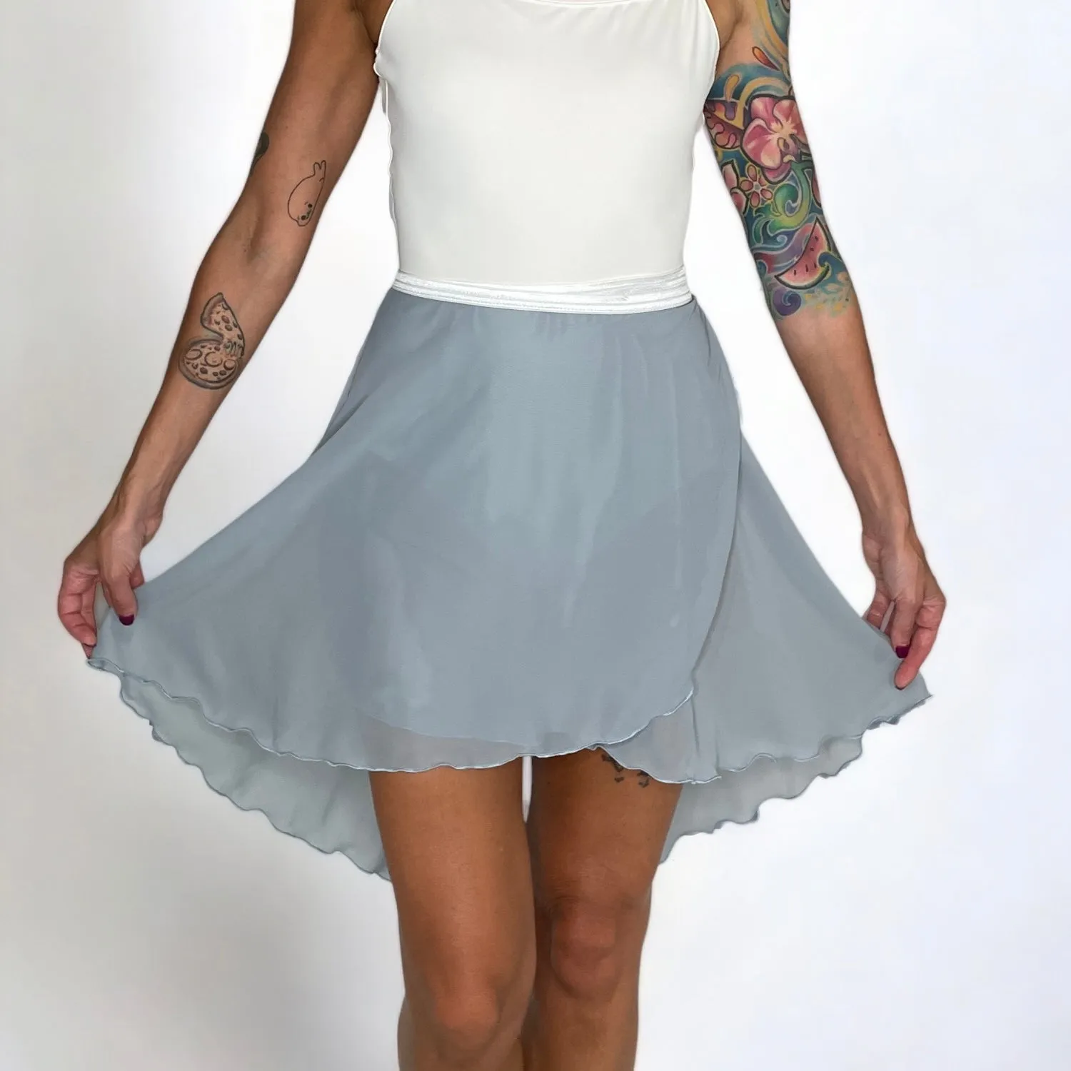 Glacier Blue Chiffon Ballet Wrap Skirt - Contemporary