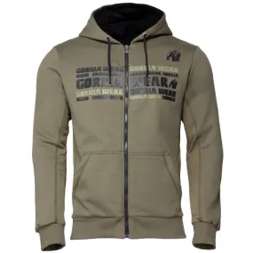 Gorilla Wear Bowie Mesh Zipped Hoodie - Army Green