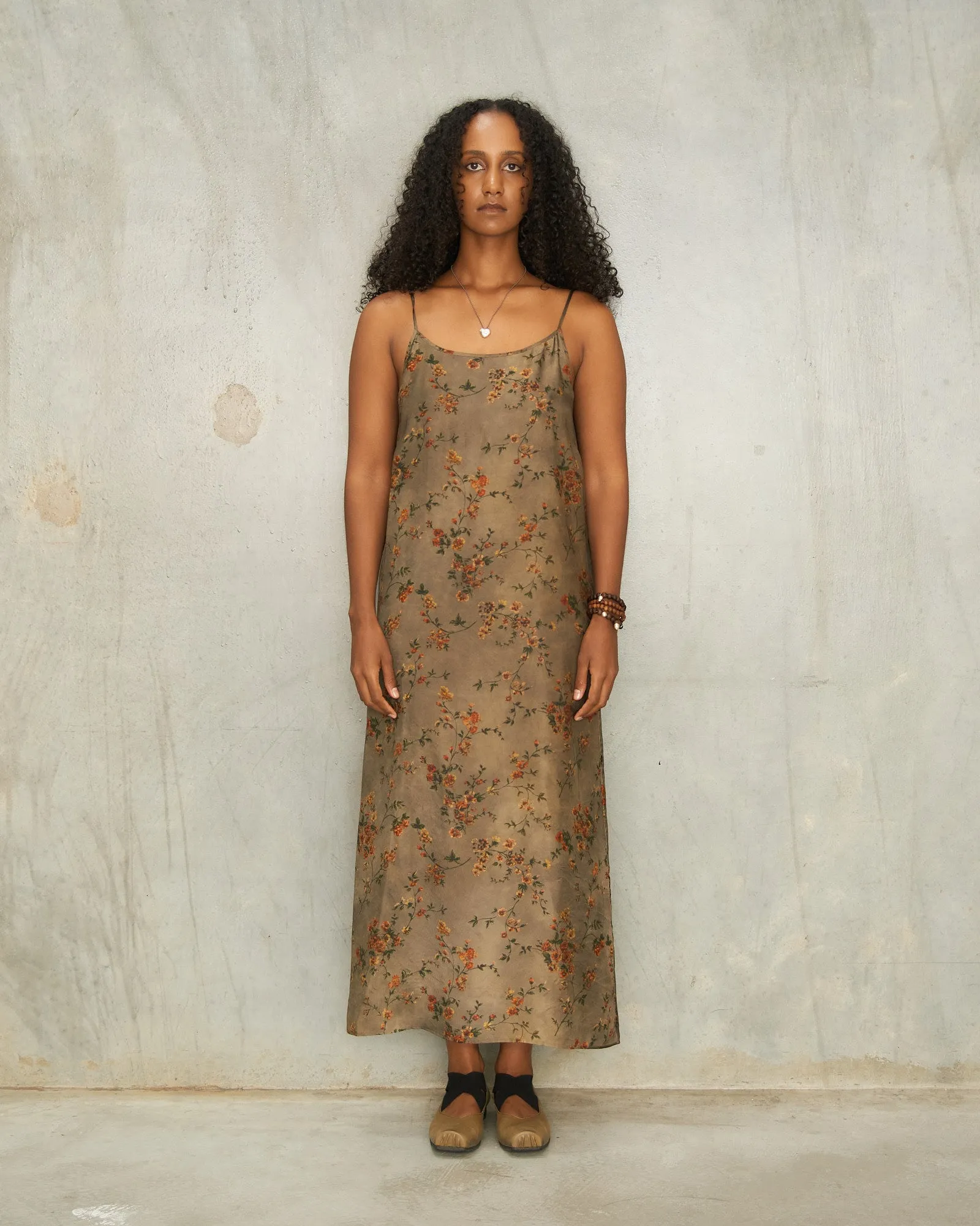 Grey Floral Anaya Dress