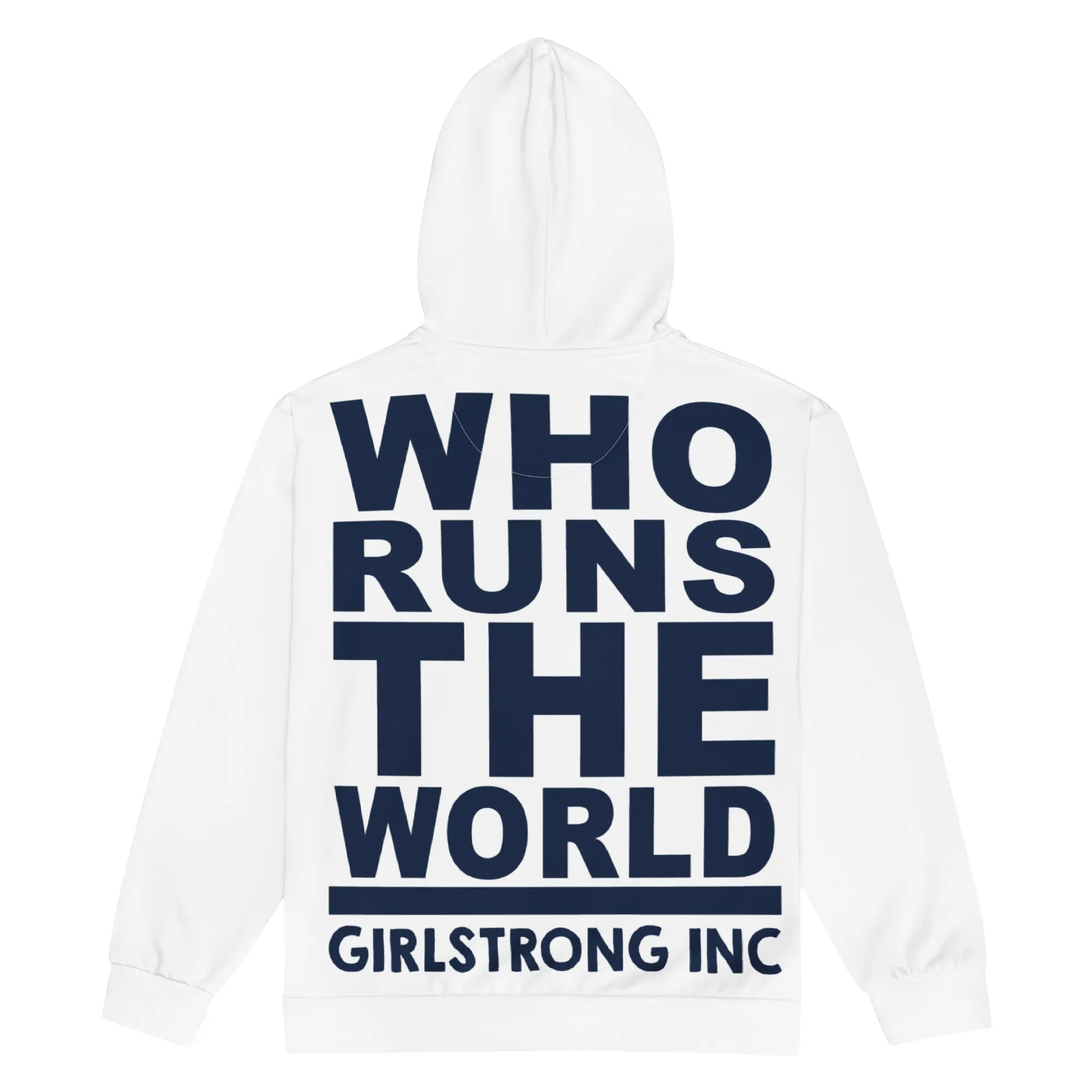 GS GRAPHIX ZIP HOODIE WHITE - WHO RUNS THE WORLD