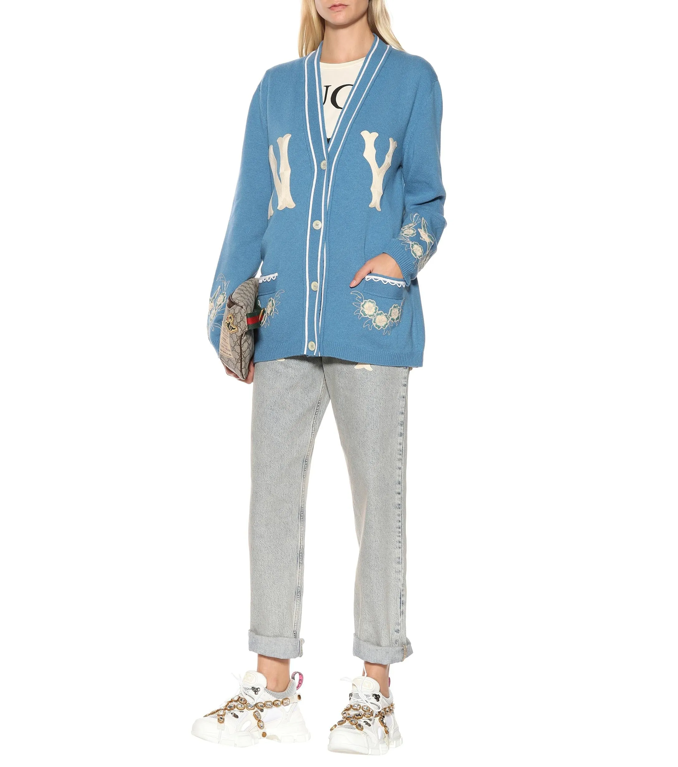 Gucci   New York Yankees Embroidered Wool Cardigan - Limited Edition