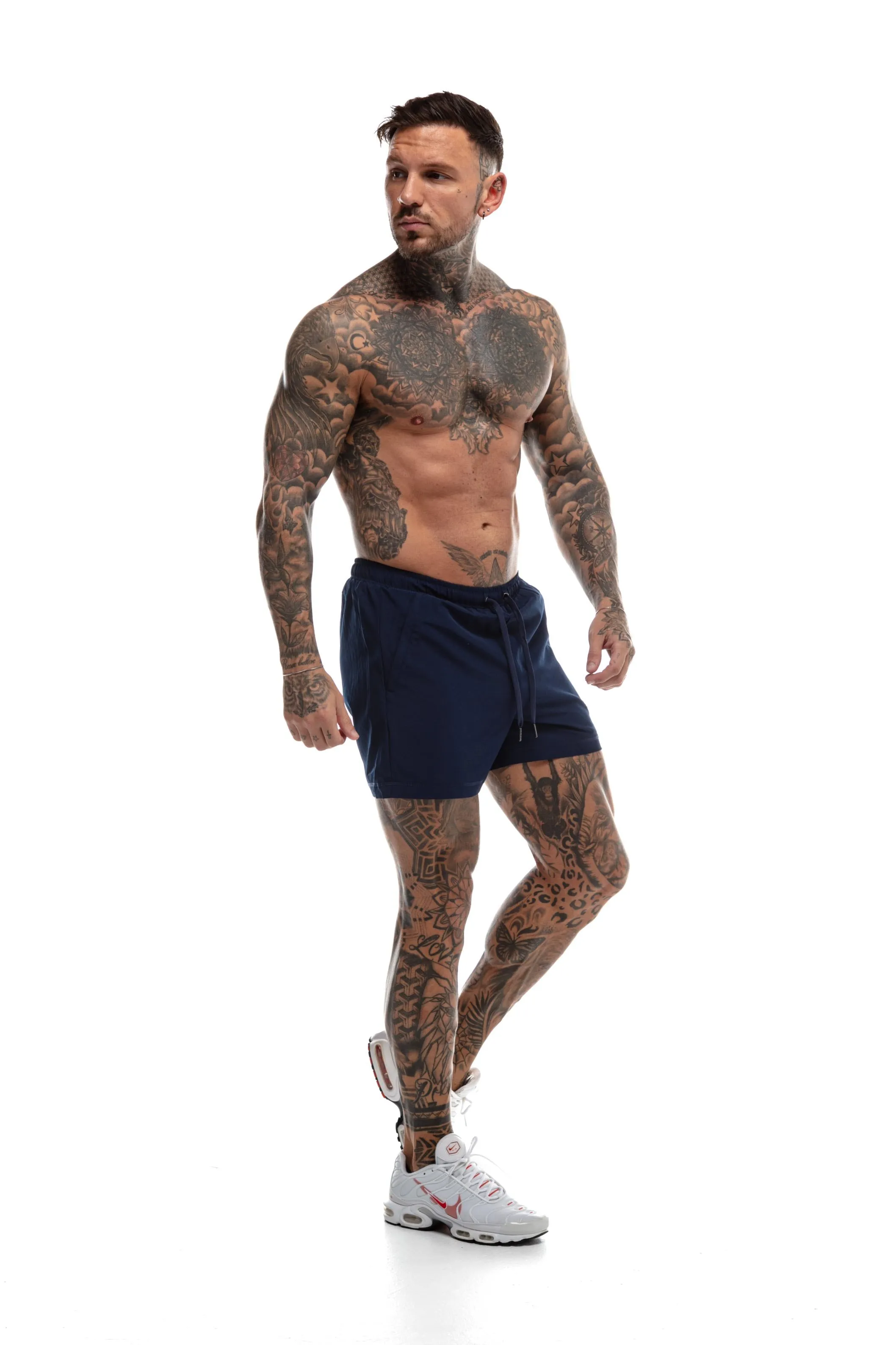 GymFreak Mens 365 Shorts - Navy Blue - 3.5inch