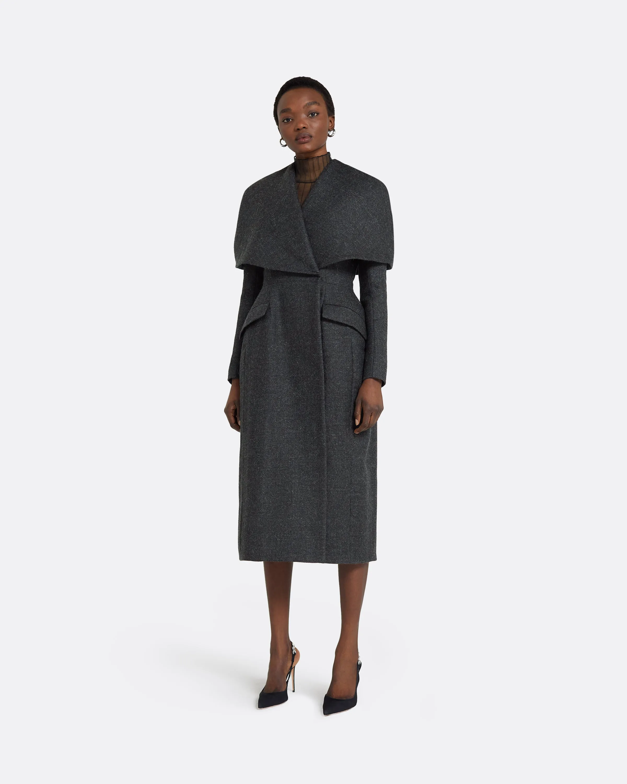 Hannah Speckled Grey Coat