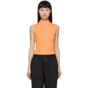 Heron Preston Orange 'Style' Mock Neck Bodysuit