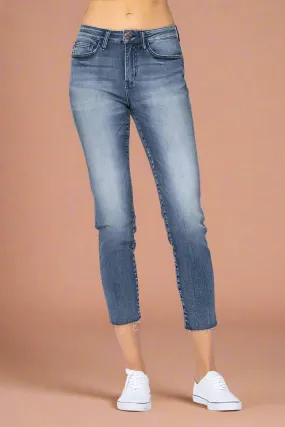 High Waist Raw Hem Relaxed Fit JB71