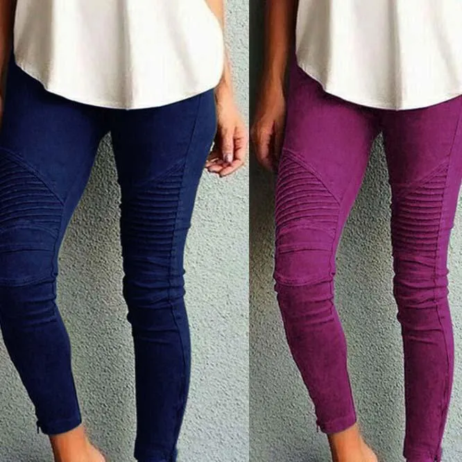 High Waist Stretch Slim-Fit Pants