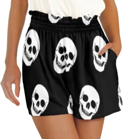 High-waisted loose-fitting shorts
