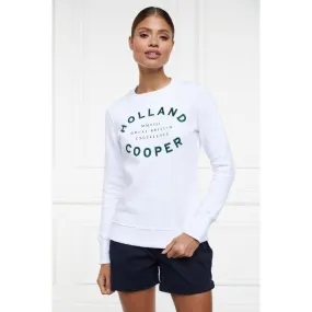 Holland Cooper Varsity Crew Neck Ladies Sweatshirt - White