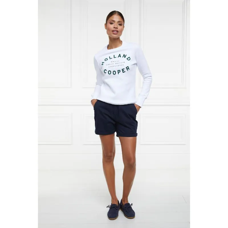 Holland Cooper Varsity Crew Neck Ladies Sweatshirt - White